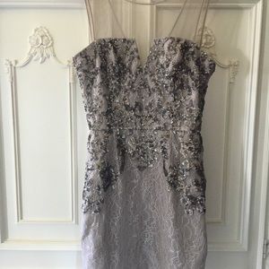 BCBG Lavender Lace Cocktail Dress